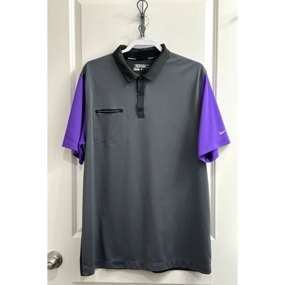 NikeGolf Tour Performance Dri-Fit Mens Polo Smokey Gray Short Sleeve Shirt XL - Picture 2 of 11